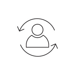 Outline people icon isolated on white background