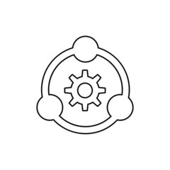Outline teamwork icon isolated on white background