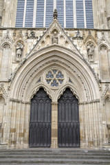 Fototapeta na wymiar Entrance to York Minster Cathedral Church