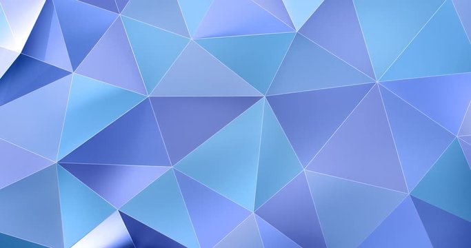 3d colorful blue abstract geometric polygon surface motion background loop 4k
