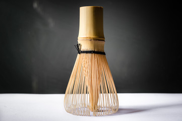 Bamboo tea whisk for matcha, traditional culture of Japanese matcha tea