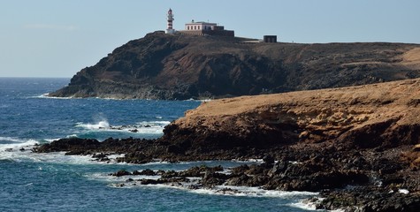 Coast of Arinaga and lighthouse, Gran canaria, Canary islands