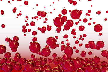 Red balls of different sizes