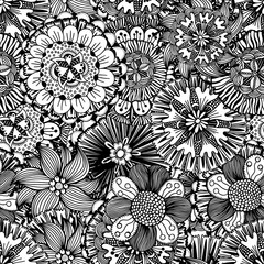 Seamless Monochrome Floral Pattern