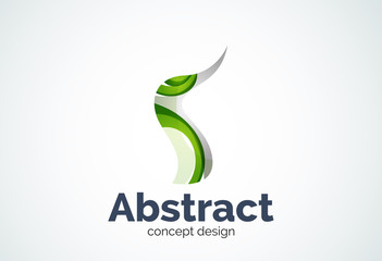 Abstract wave logo template, smooth motion concept