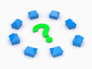 Obraz premium House choice concept. 3d illustration