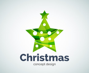 Vector Christmas or New Year star decoration logo template