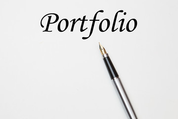 Fountain pen on portfolio
