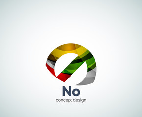 Vector no concept, prohibition logo template