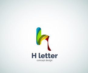 Abstract H geometric letter logo template