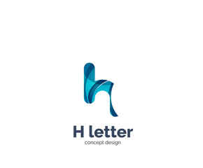 Abstract H geometric letter logo template