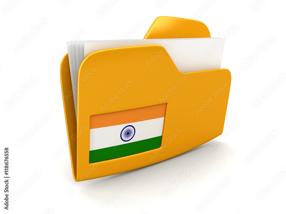 Poster folder and lists with indiian flag. image with clipping path