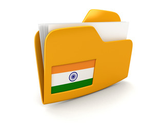 folder and lists with Indiian Flag. Image with clipping path