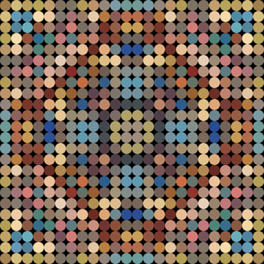 Kaleidoscopic low poly circle style vector mosaic background
