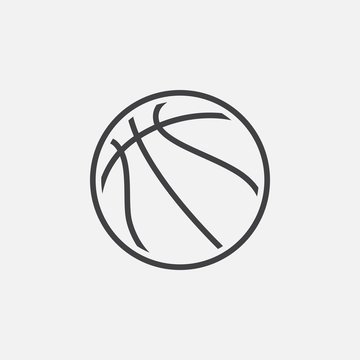 basketball line icon, outline vector logo illustration, linear pictogram isolated on white