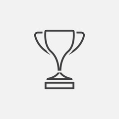 trophy line icon, outline vector logo illustration, linear pictogram isolated on white
