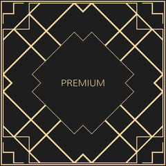Vector geometric frame in Art Deco style. Square vector abstract element for design.