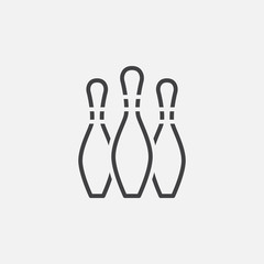 Bowling skittles line icon, outline vector logo illustration, linear pictogram isolated on white