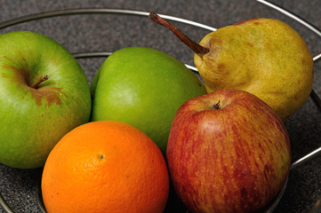 Fruit in a wire basket