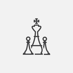 chess line icon, outline vector logo illustration, linear pictogram isolated on white