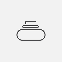 curling stone line icon, outline vector logo illustration, linear pictogram isolated on white