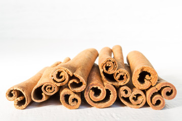 Cinnamon close up isolated on a white background