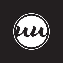 initial letter logo circle with ring white color