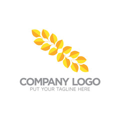 Fototapeta premium Golden sheaf of wheat with ribbon. vector illustration