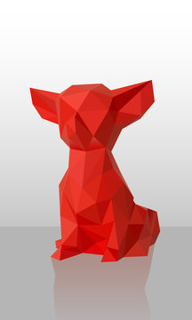 полигональная модель собаки