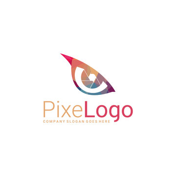 Polygonal eye logo. Eye icon. Abstract elegant business icon.