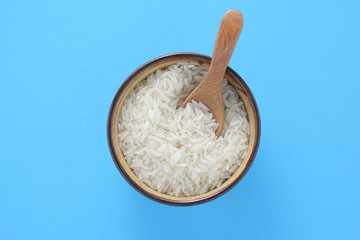 Grain white rice in a bowl