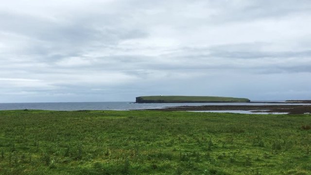4K UltraHD A View of Broch of Birsay, Orkney