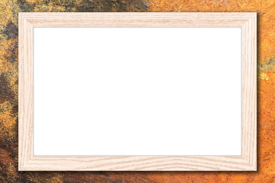 Whiteboard or Empty bulletin board with a wooden frame on cement wall background with copy space for text or image.