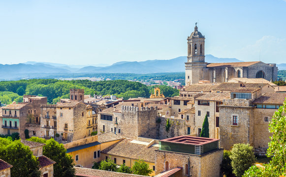 The medieval quarter of Gerona. Catalonia,  Spain.