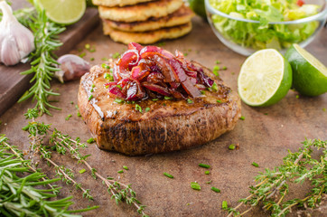 Delicious beef steak