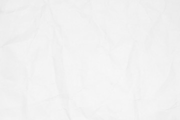 Crumpled white paper texture or paper background for design with copy space for text or image.
