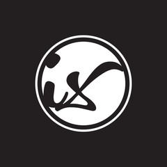 initial letter logo circle with ring white color