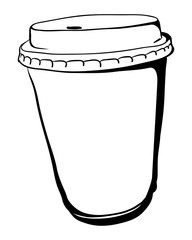 Disposable Take away Coffee paper cup. Vector illustration