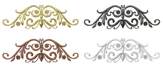 Samples of flower ornaments