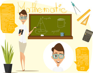 Back to school vector illustration. Math lesson. Infographics mathematics. EPS 10