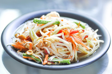 som tam or spicy salad in Thailand