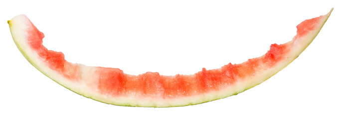 Peel of eaten watermelon isolated