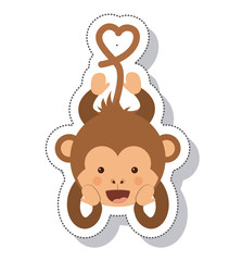 funny monkey isolated icon vector illustration design
