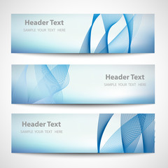 Fototapeta premium Set abstract smooth curve lines background advertising banner