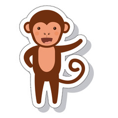 funny monkey isolated icon vector illustration design