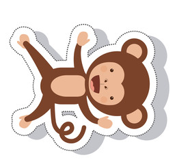 funny monkey isolated icon vector illustration design