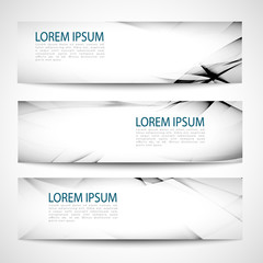 Abstract header gray black and white wave white vector design