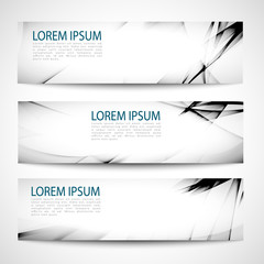 Fototapeta premium Abstract header gray black and white wave white vector design