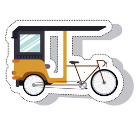 rickshaw service isolated icon vector illustration design