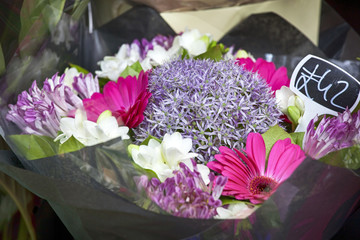 bouquet of Amsoniya, gerbera, freesia for sale